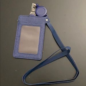 Leather ID Badge Card Holder Wallet Case